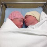 Poppy and Parker at just a few hours old